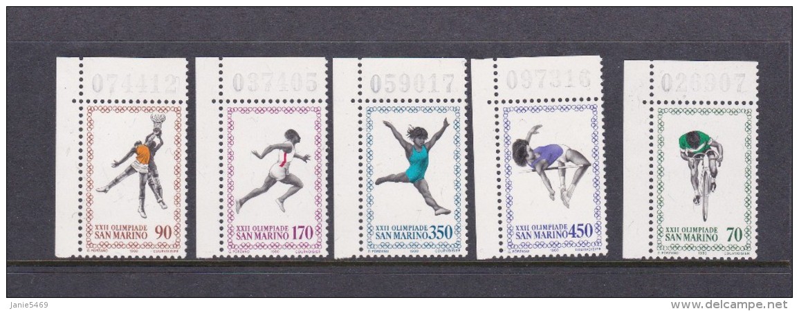 1980 Moscow San Marino Olympic Set MNH - Summer 1980: Moscow