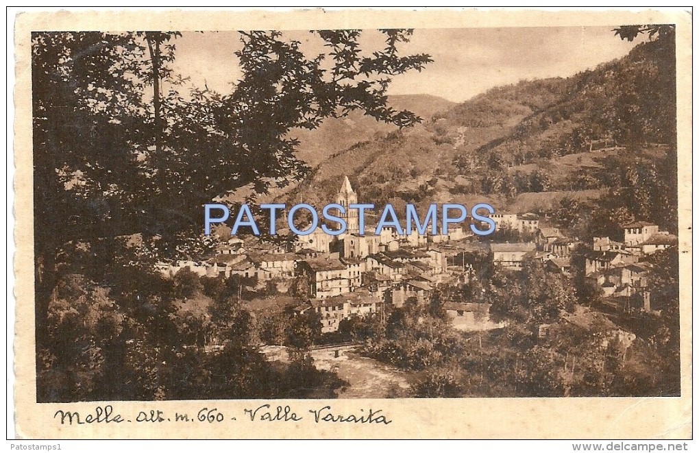 53702 ITALY MELLE CUNEO VIEW PANORAMIC & VALLE VARAITA CIRCULATED TO GENOVA POSTAL POSTCARD - Other & Unclassified