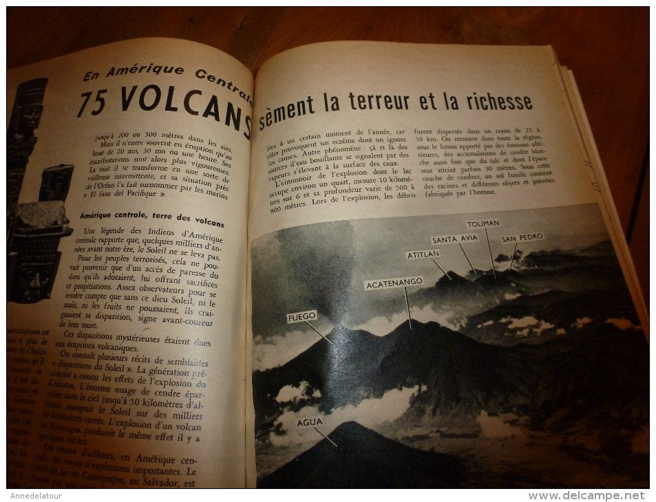 1956 SCIENCE et VIE n° 466: SOMMAIRE en  2e photo :Lutte PANTHERE-CHIEN;Marseille;KABOUKI au Japon;75 volcans en Amériq