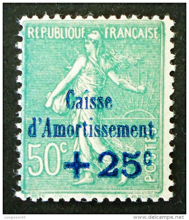 AU PROFIT DE LA CAISSE D'AMORTISSEMENT 1927 - NEUF ** - YT 247 - MI 227 - SURCHARGE BLEUE - Unused Stamps