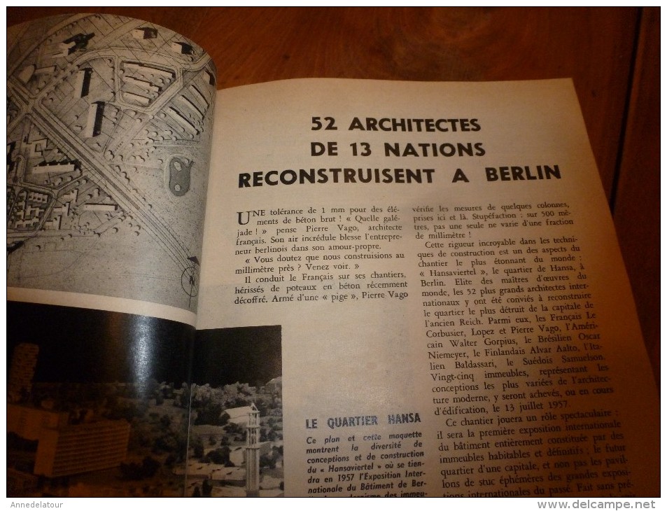 1956 SCIENCE Et VIE --> SOMMAIRE En  2e Photo  Et: CASTORS Français; 2000 Avions De Chasse ; BERLIN (Hansa); INDE..etc - Science