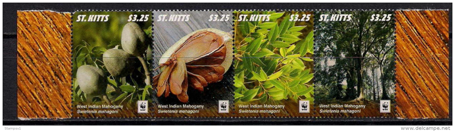 St. Kitts. 2016 WWF - West Indian Mahogany. - Unused Stamps