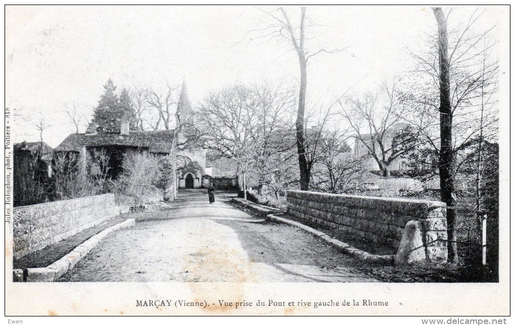 Marçay. Vue Prise Du Pont Et Rive Gauche De La Rhume. - Autres & Non Classés