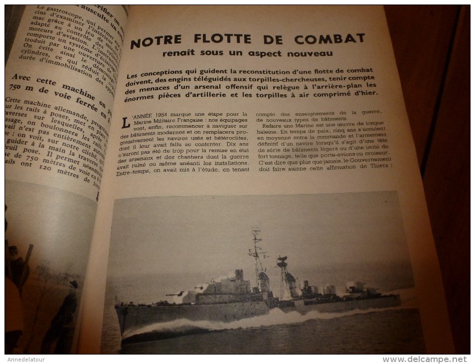 1954 SCIENCE Et VIE --->SOMMAIRE En  2e Photo  Et: Notre Flotte De Combat; La Locomotive Atomique; Le CANON-ROBOT...etc - Science