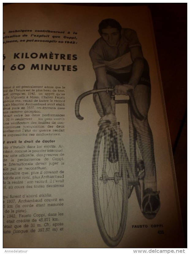 1954 SCIENCE et VIE --->SOMMAIRE en  2e photo  et: FAUSTO COPPI fabuleux champion ;Les autos miniatures; Cotentin...etc