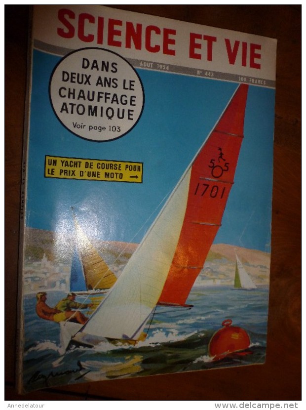 1954 SCIENCE Et VIE --->SOMMAIRE En  2e Photo  Et: MAROC (Tadla,Fquih-ben-Salah,Bin-el-Ouidane); Etretat; Huitres Nacre - Ciencia