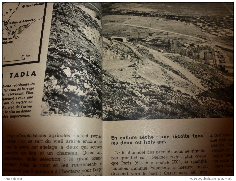 1954 SCIENCE et VIE --->SOMMAIRE en  2e photo  et: MAROC (Tadla,Fquih-ben-Salah,Bin-el-Ouidane); Etretat; Huitres nacre