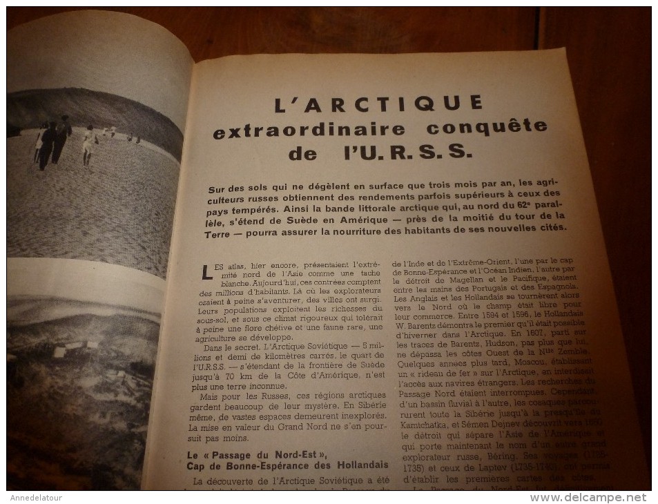 1954 SCIENCE Et VIE --->SOMMAIRE En  2e Photo  Et:  Supercherie Photographique; L'ARTIQUE De L'URSS..etc - Science