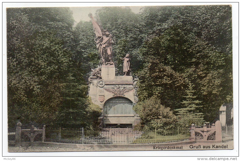 Allemagne--KANDEL--1918---Gruss Aus Kandel--Kriegerdenkmal  N°7912 éd  ???----carte Colorisée - Kandel