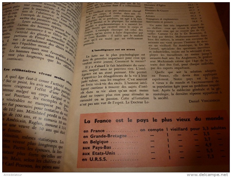 1954 SCIENCE et VIE --->SOMMAIRE en  2e photo  et:  ISRAËL ; Extraordinaire ESCARGOT; Pour ne pas vieillir..etc