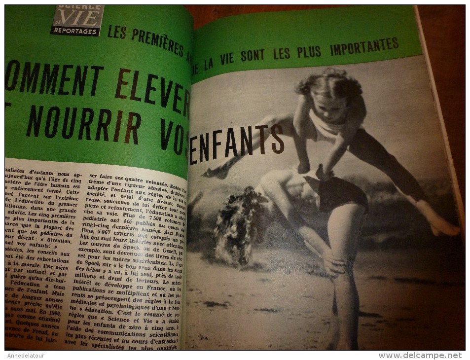 1955 SCIENCE Et VIE --->SOMMAIRE En  2e Photo  Et:  Notre Avenir Atomique; Cognac Et Whisky; Elever So Enfant..etc - Ciencia