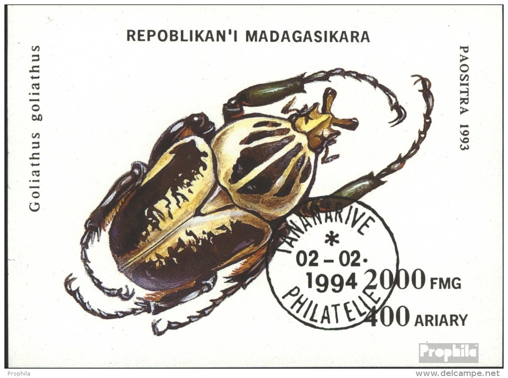 Madagaskar Block254 (kompl.Ausg.) Gestempelt 1994 Käfer - Madagascar (1960-...)