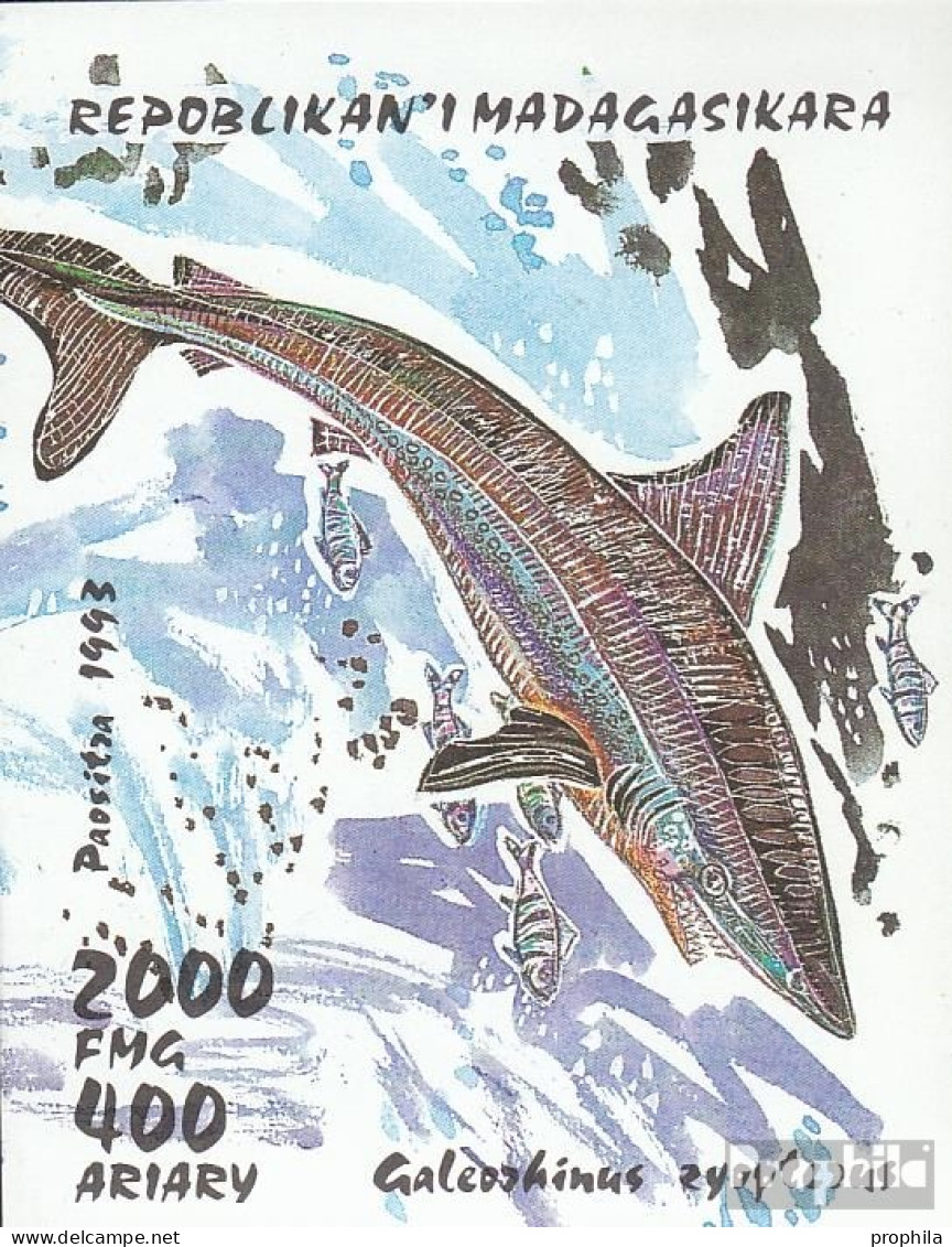 Madagaskar Block210 (kompl.Ausg.) Postfrisch 1993 Haie - Madagascar (1960-...)