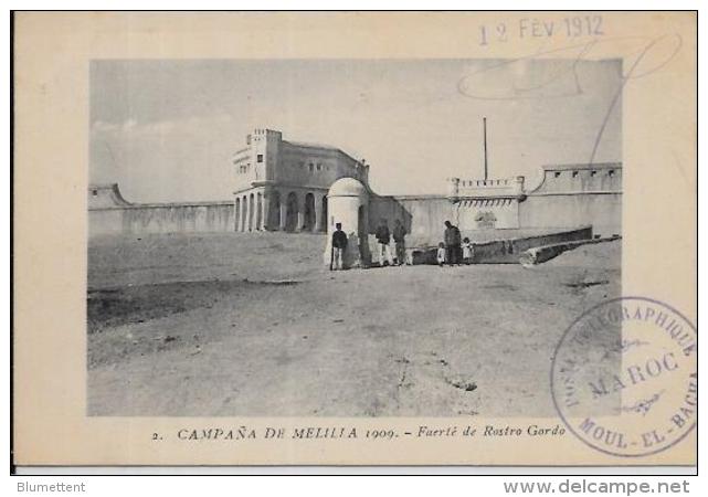 CPA Espagne Campagne De Melilla 1909 Cachet écrite - Melilla