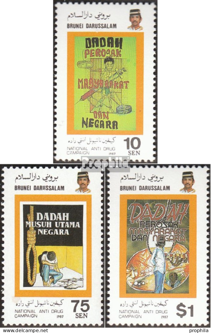 Brunei 352-354 (kompl.Ausg.) Postfrisch 1987 Anti-Drogen-Kampagne - Brunei (1984-...)