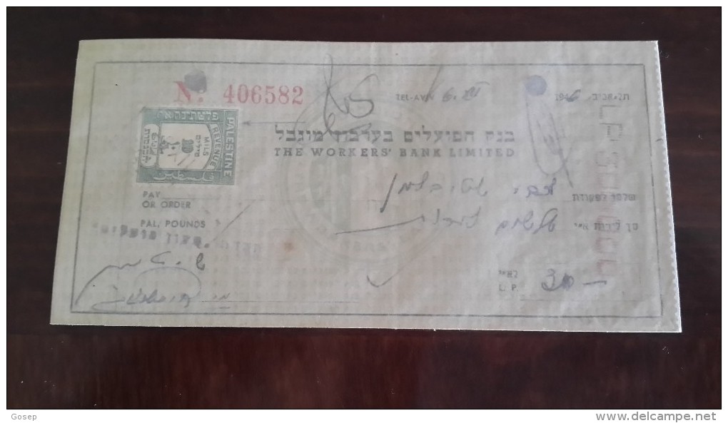 Israel-the Workers Bank Limited-(number Chek-406582)-(30lirot)-1946 - Israël