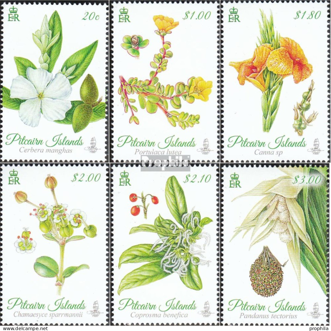 Pitcairn 907-912 (kompl.Ausg.) Postfrisch 2014 Blumen - Pitcairninsel