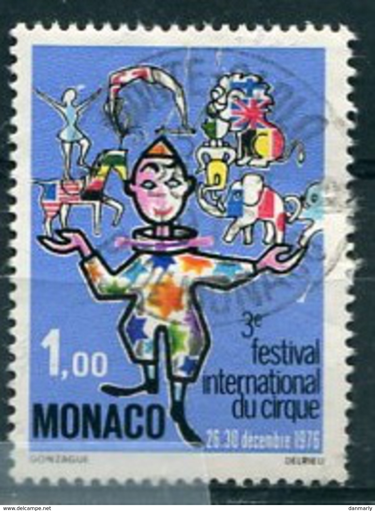 MONACO : Y&T (o)  N°  1078 " Clown-jongleur " - Usados