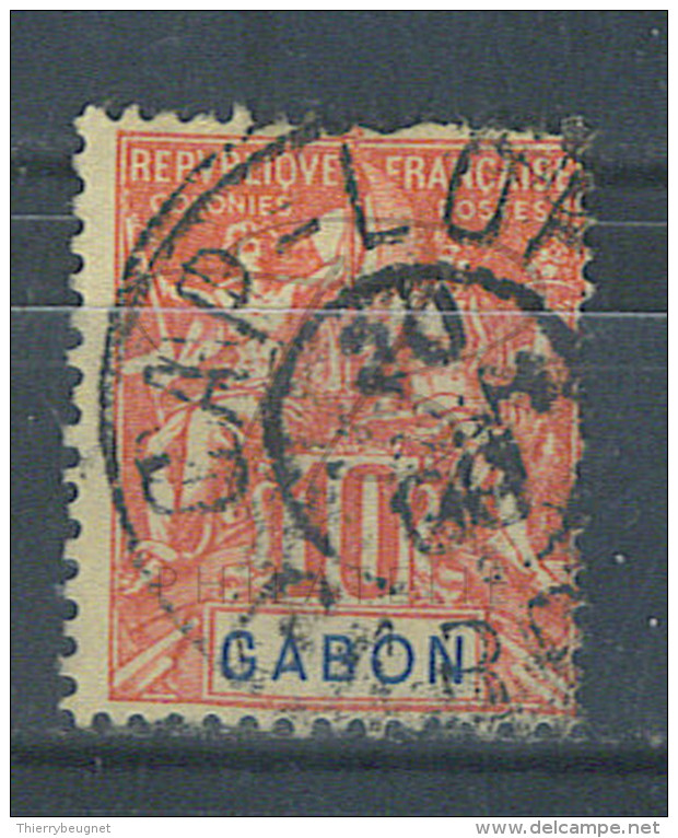 VEND BEAU TIMBRE DU GABON N°20 , CACHET "CAP - LOPEZ" !!!! - Timbres-taxe