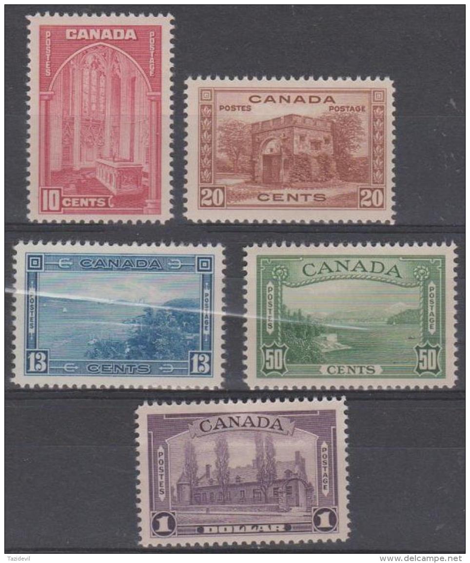 CANADA - 1938 Views Complete. Scott 241-245. MNH ** - Ungebraucht