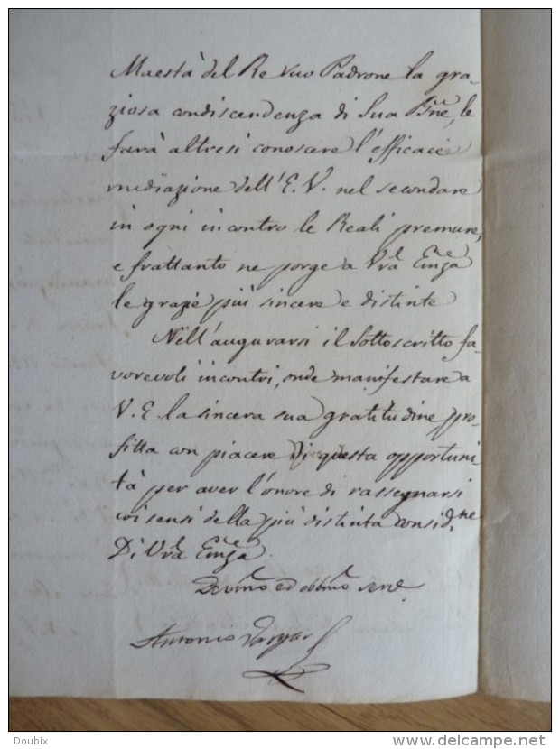 Antonio DE VARGAS Y LAGUNA (1763-1824) Ministro Plenipotenciario De Fernando VII En Roma - Autografo - Autres & Non Classés