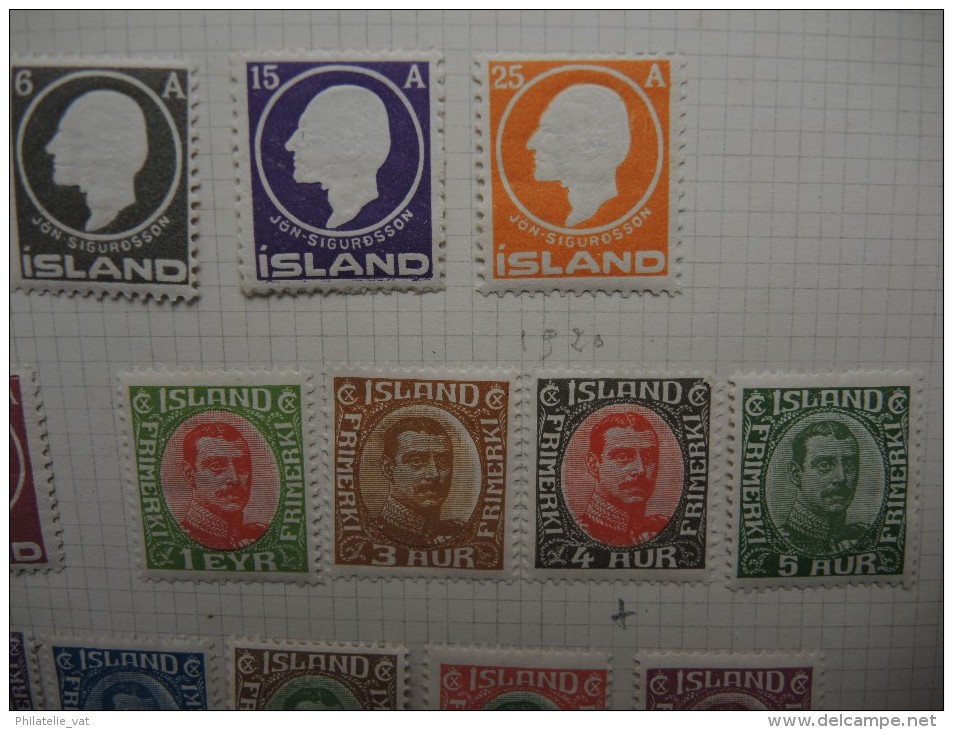 ISLANDE - Collection avec de nombreux neufs première charnière - Bonnes valeurs - A voir - P20330