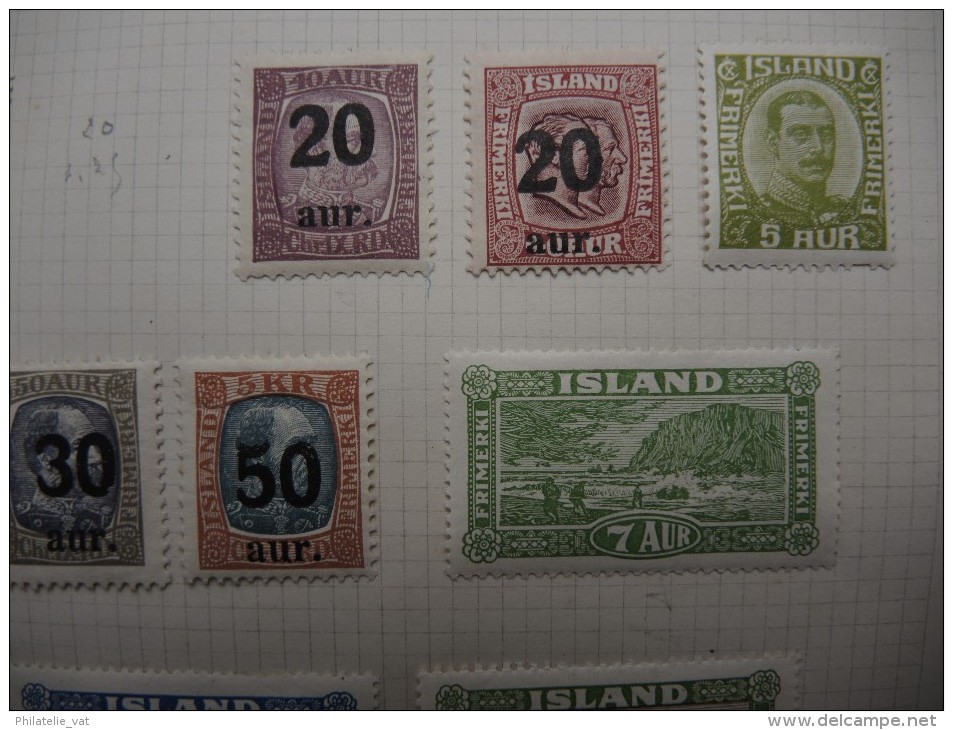 ISLANDE - Collection avec de nombreux neufs première charnière - Bonnes valeurs - A voir - P20330