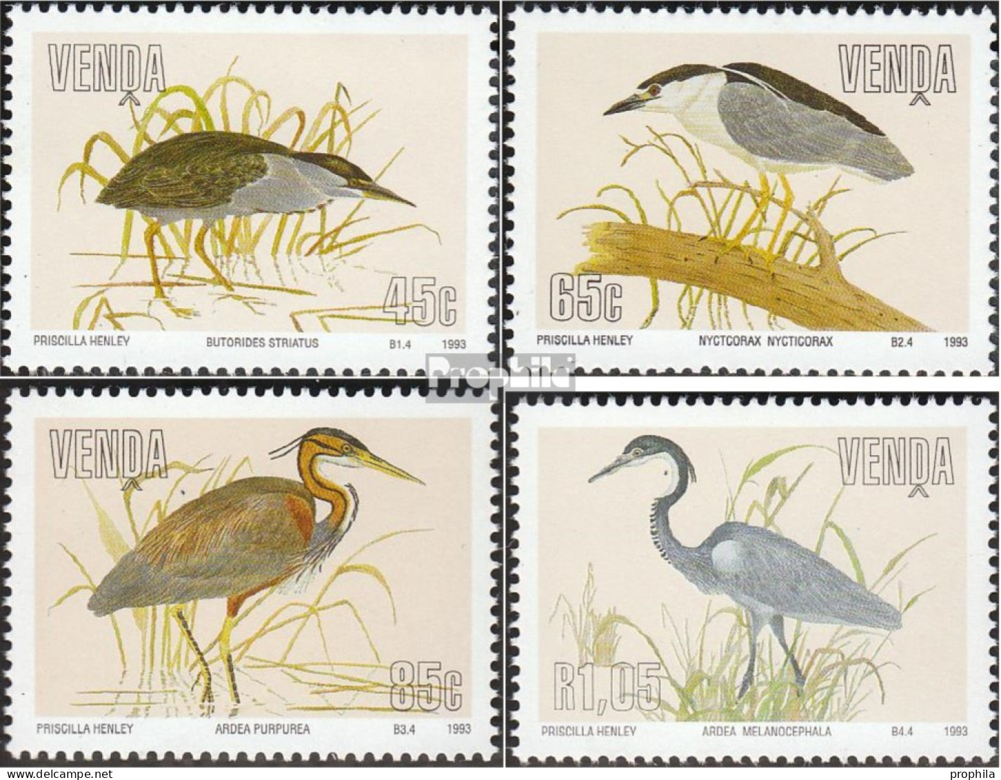 Südafrika - Venda 254-257 (kompl.Ausg.) Postfrisch 1993 Reiher - Venda