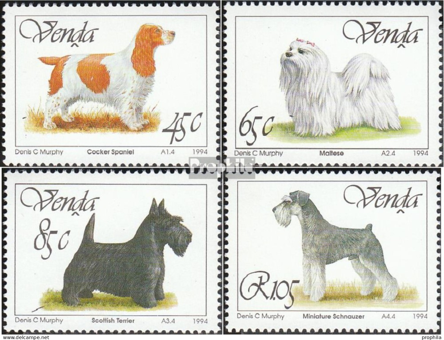 Südafrika - Venda 266-269 (kompl.Ausg.) Postfrisch 1994 Hunde - Venda