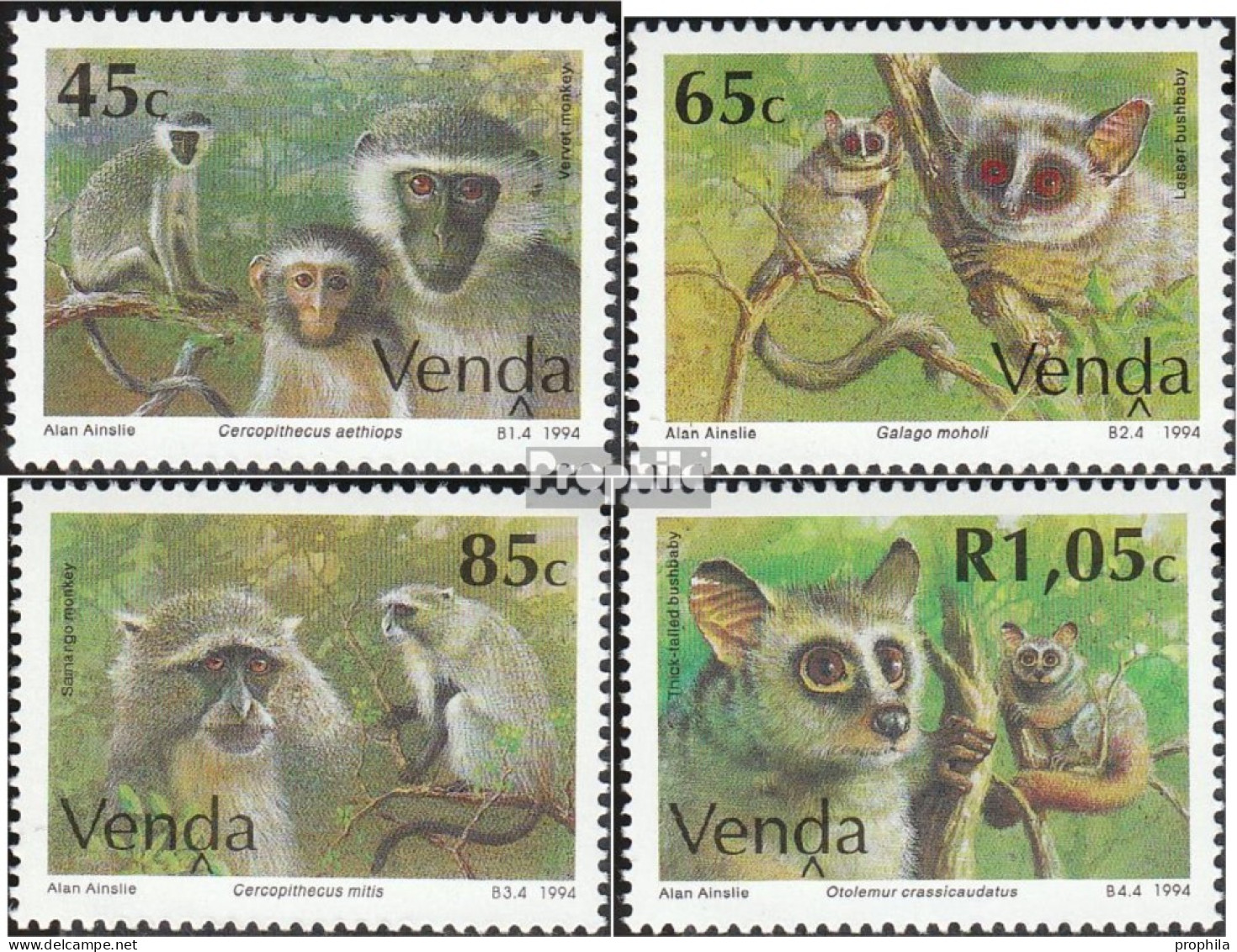 Südafrika - Venda 270-273 (kompl.Ausg.) Postfrisch 1994 Affen - Venda