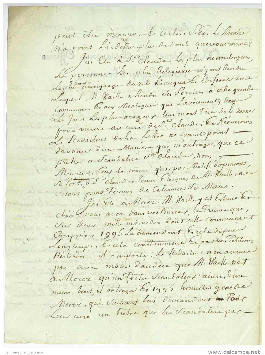 LE COZ, Claude (Plonevez-Porzay 1740-1815). Évêque Constitutionnel D&rsquo;Ille-et-Vilaine, Député à L&rsquo;Assemblée L - Manuskripte