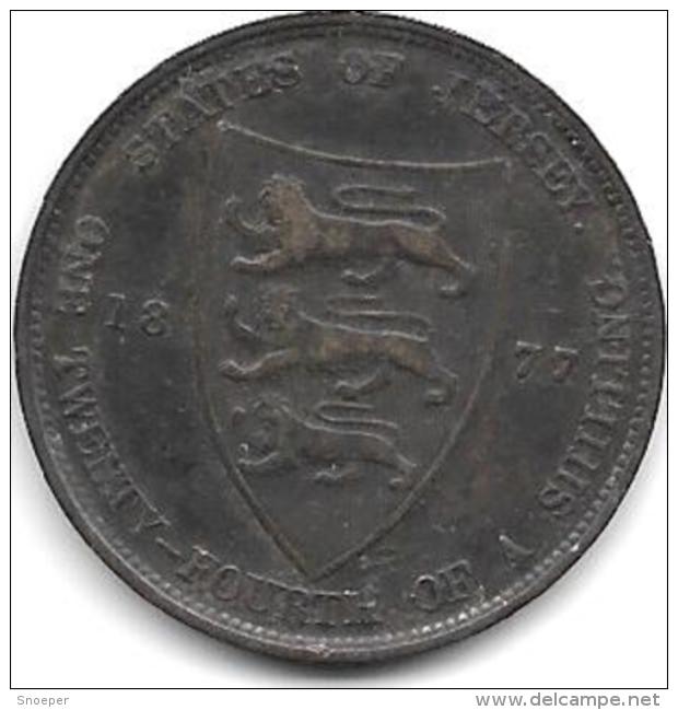 *jersey 1/24 Shilling 1877 H   Km 7   Vf+ - Jersey