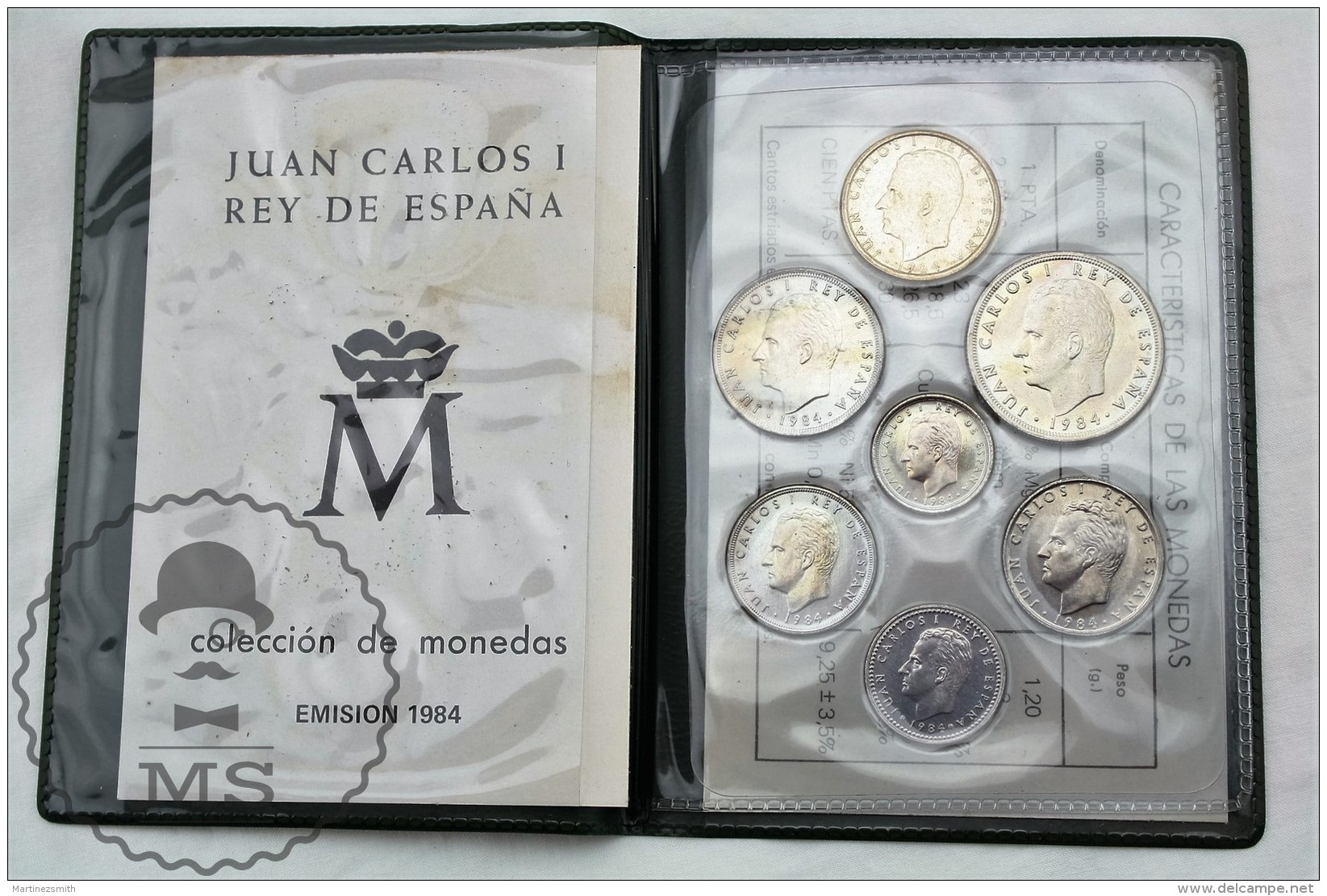 Spain Juan Carlos I Mint Coin Set 1984 - 1, 2, 5, 10, 25, 50 &amp; 100 Pesetas By Spanish Royal Mint - Mint Sets & Proof Sets