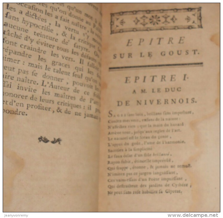 Poésies Diverses. Par Monsieur L'Abbé De Bernis. 1760. - 1701-1800