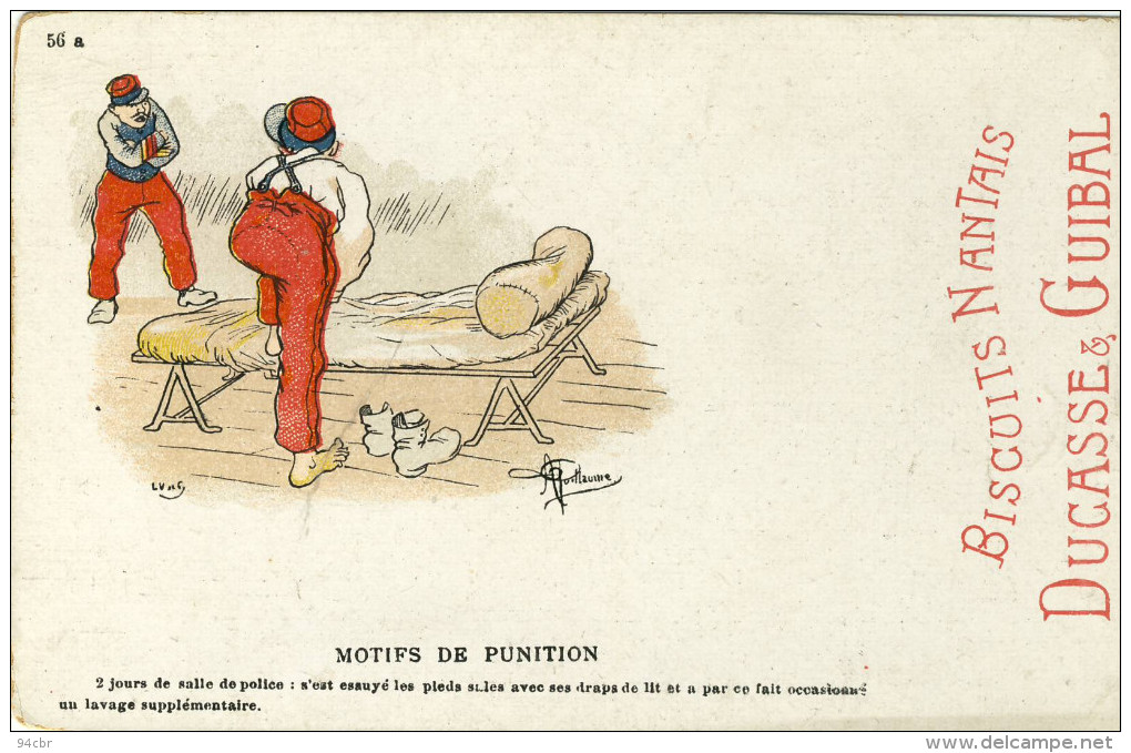 CPA(militaria Humoristique)   MOTIF DE PUNITION  (illustrateur Guillaume)( Pub Biscuits Nantais Ducasse Et Guibal) - Guillaume