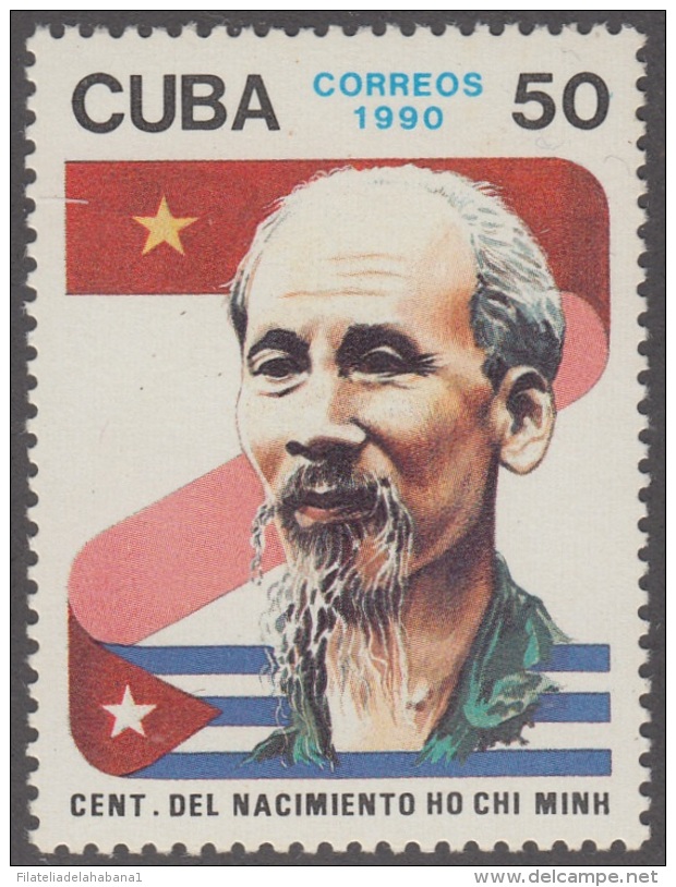 1990.59 CUBA 1990 MNH. CENTENARIO DEL NACIMIENTO DE HO CHI MINH. VIETNAM. POET. POLITICAL. - Unused Stamps