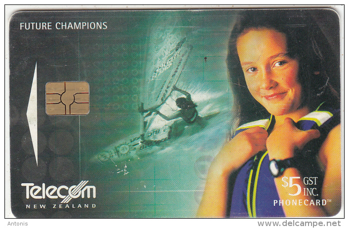 NEW ZEALAND(chip) - Future Champions/Sail Boarding(063), Chip GEM3.3, 02/01, Used - Neuseeland