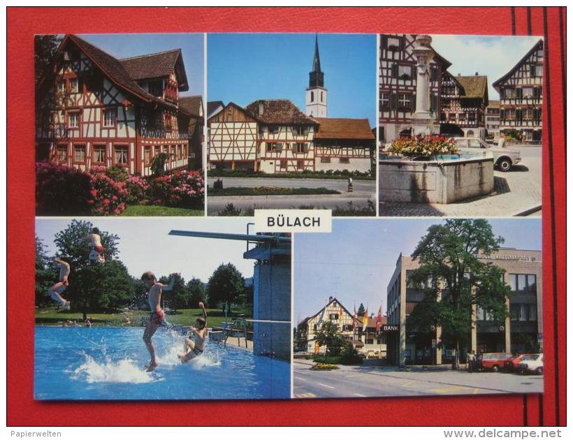 Bülach (ZH) - Mehrbildkarte / Altstadt / Schwimmbad / Bank - Bülach