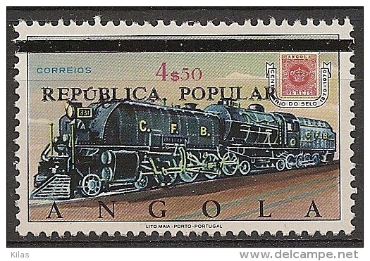 ANGOLA 1980 110th Anniversary Of The Angola Of Postage Stamp "trains And Locomotive"  Overload - Angola