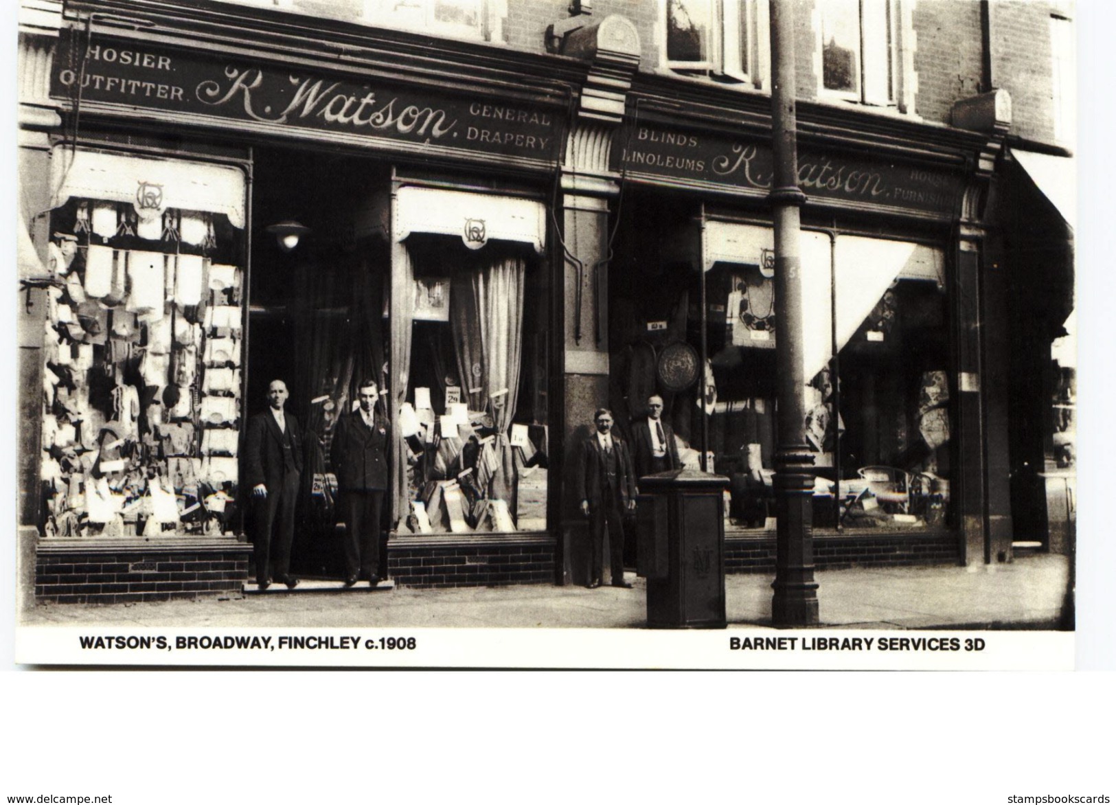 Watson's Hosiers Finchley London - Modern Unused Card - Shops