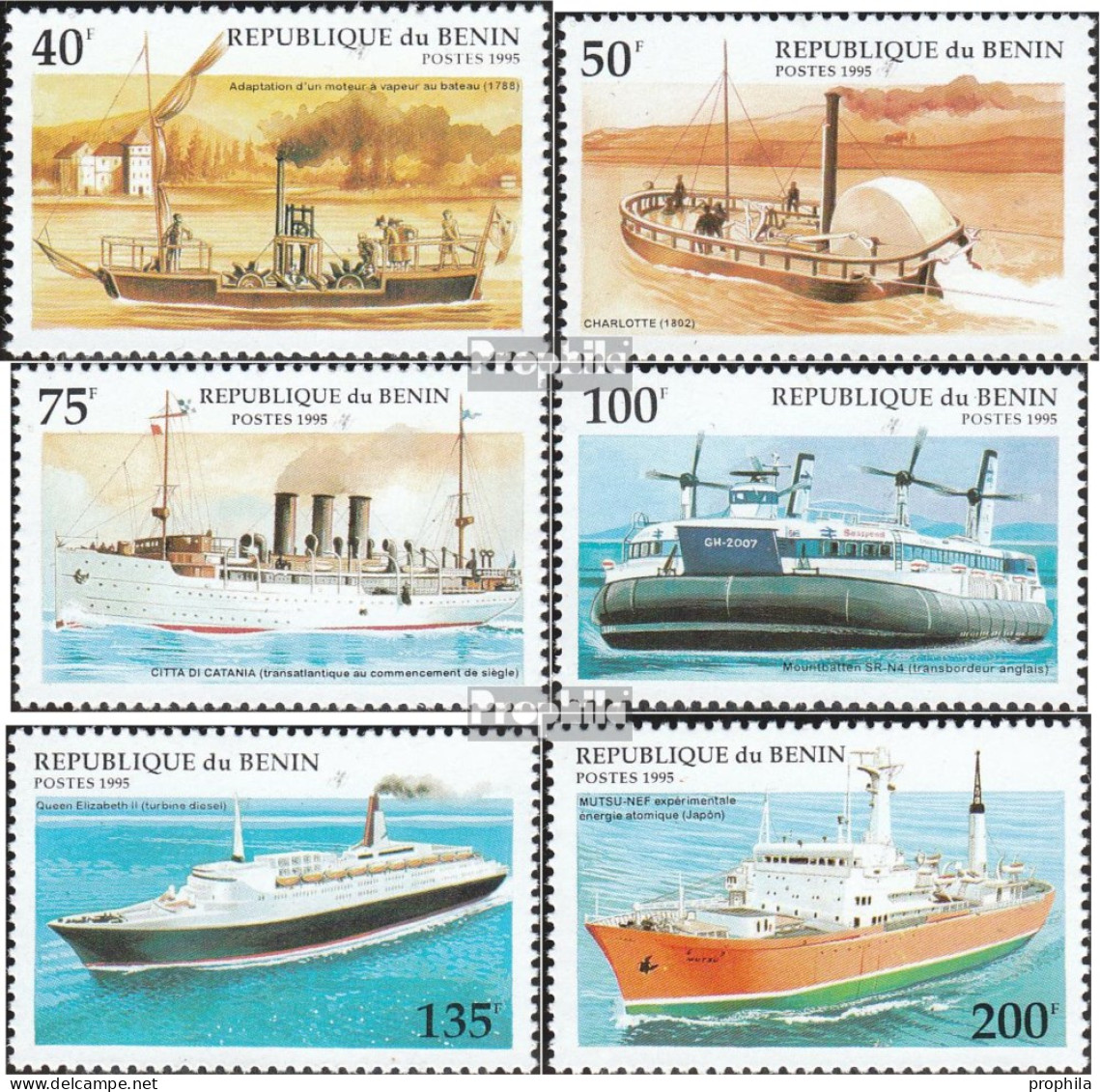 Benin 631-636 (kompl.Ausg.) Postfrisch 1995 Schiffe - Sonstige & Ohne Zuordnung