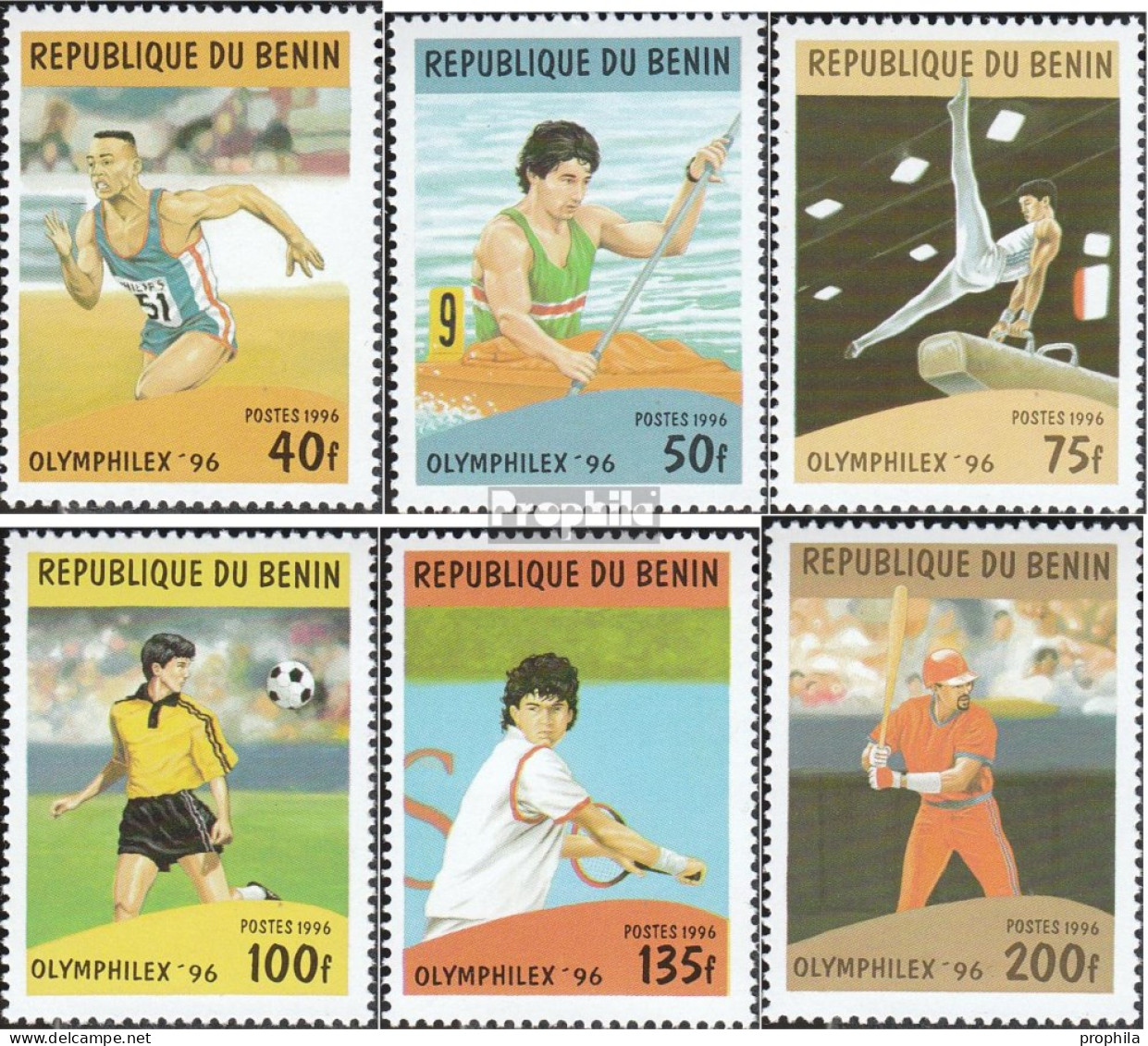 Benin 817-822 (kompl.Ausg.) Postfrisch 1996 Sportarten - Sonstige & Ohne Zuordnung