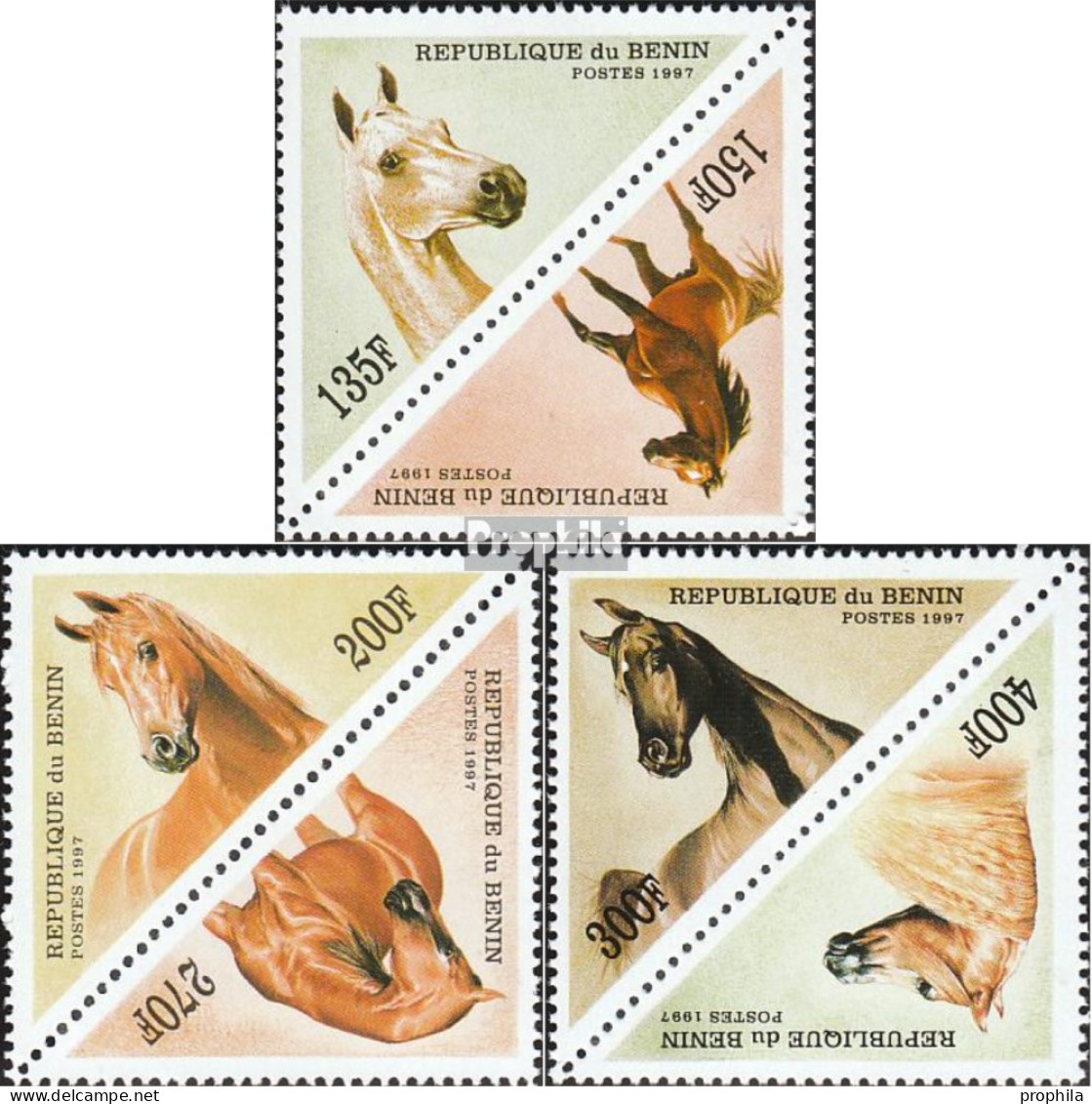 Benin 929-934 Paare (kompl.Ausg.) Postfrisch 1997 Araberpferde - Other & Unclassified