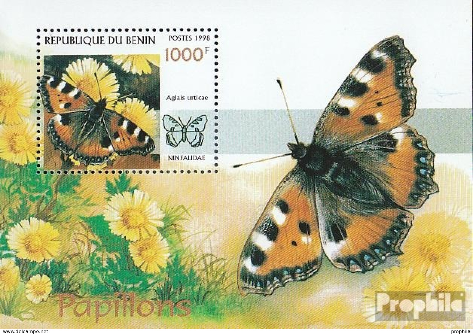 Benin Block44 (kompl.Ausg.) Postfrisch 1998 Schmetterlinge - Other & Unclassified