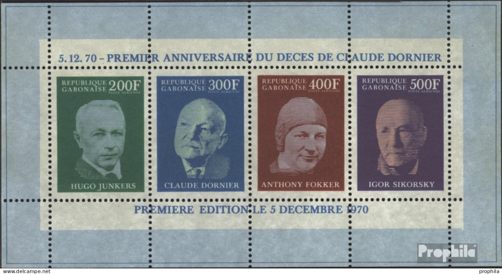 Gabun Block16A (kompl.Ausg.) Postfrisch 1970 1. Todestag Von Claude Dornier - Autres & Non Classés