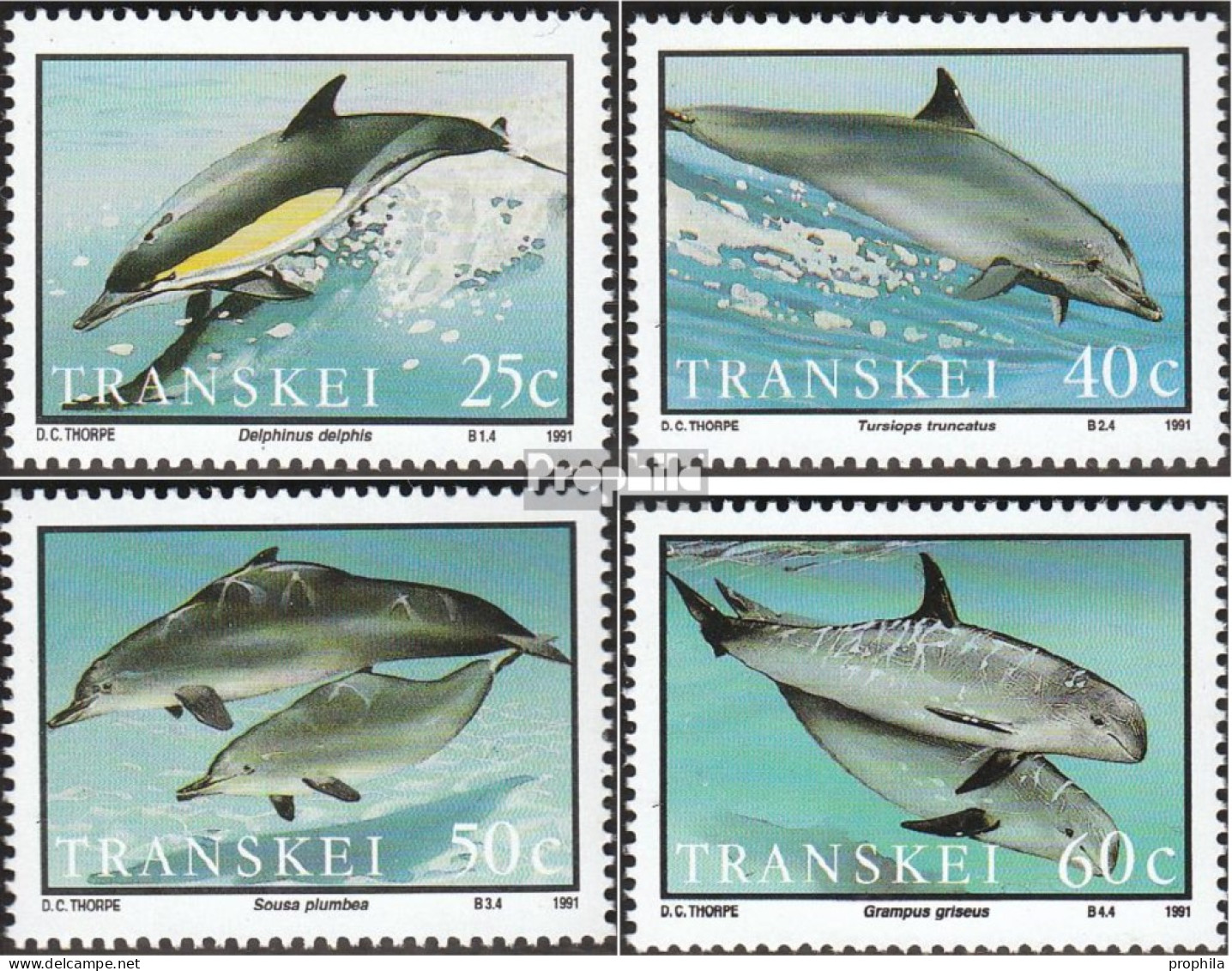 Südafrika - Transkei 267-270 (kompl.Ausg.) Postfrisch 1991 Delphine - Transkei