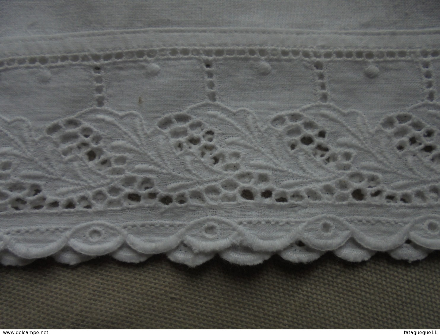 Ancien - Grande Culotte En Coton Blanc Avec Dentelle Années 30 - 1900-1940