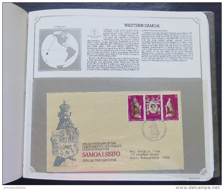 25 Anniv. Coronation Of Queen Elizabeth II. 40 FDC Covers From Different Countries - Verzamelingen (in Albums)