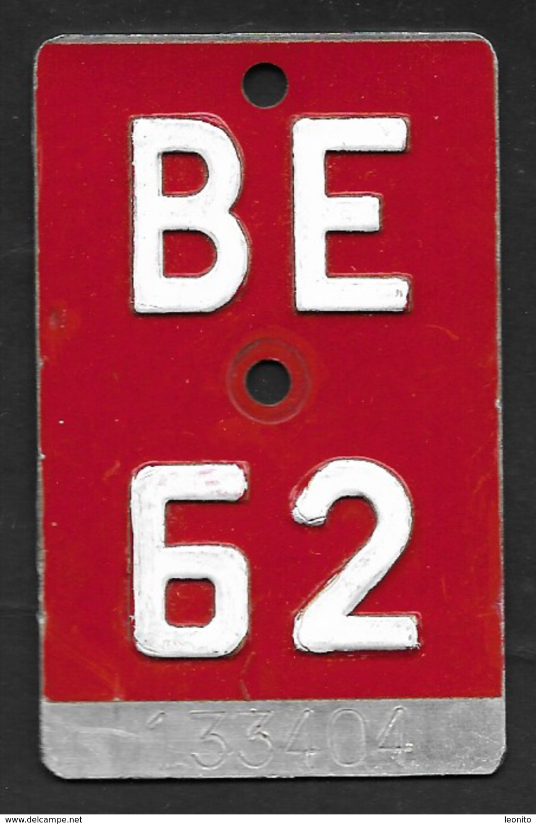 Velonummer Bern BE 62 - Placas De Matriculación