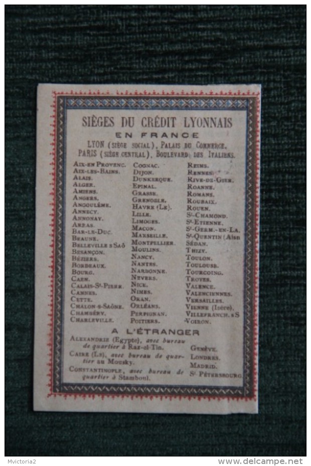 Carte Publicitaire De La Banque Crédit Lyonnais à TOULOUSE, 27 Rue D'ALSACE LORRAINE - Advertising